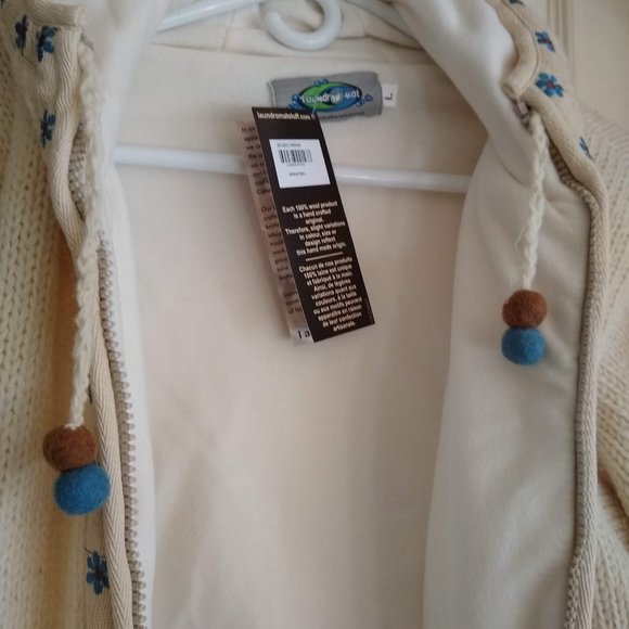 vintage y2k Laundromat wool sweater jacket with hood NWT - Picture 7 of 12